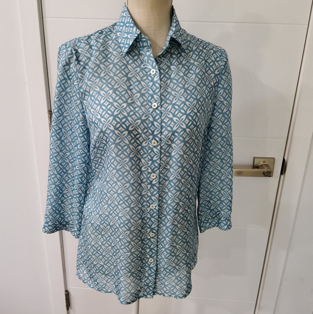 Brooks Brothers Silk Floral Blouse with Cami Size 4